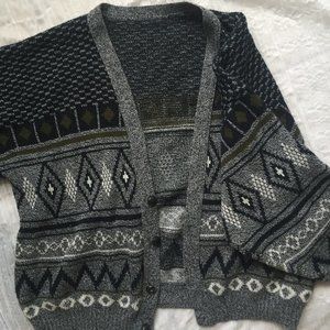 VINTAGE | 90s Style L/XL Oversized Cardigan